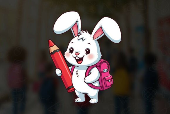 07 Bunny Back to School Vector Design