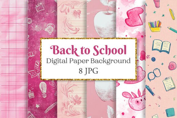 Back to School Digital Paper, Pink: A Versatile Tool for Creative Projects