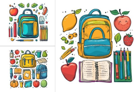 Back to School Elements Vector Clipart: A Versatile Resource for Creative Projects