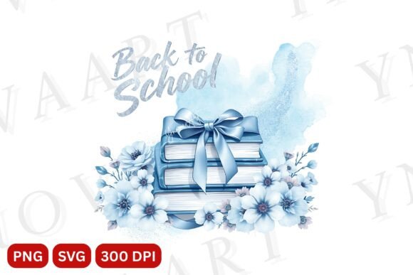 Back to School Floral Books PNG SVG: A Versatile Design for Creative and Educational Use