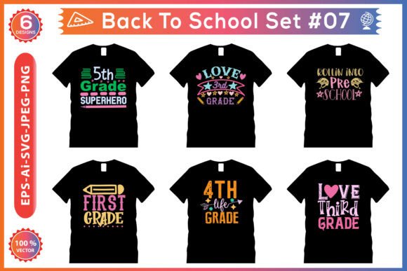 Back to School Set 07 T-Shirt Designs