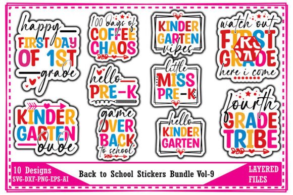 Back to School Stickers Bundle Vol-9