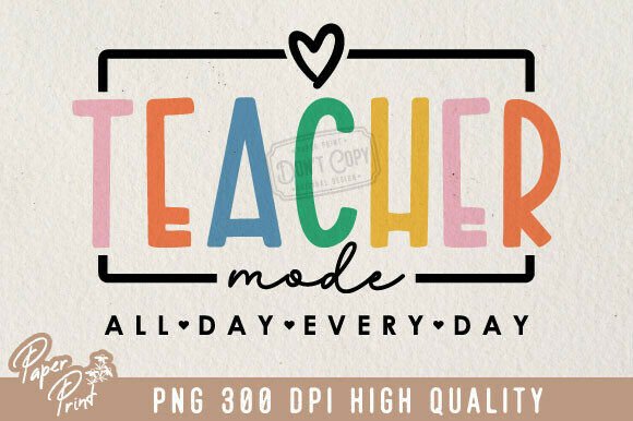 Back to School Teacher Mode Gift PNG