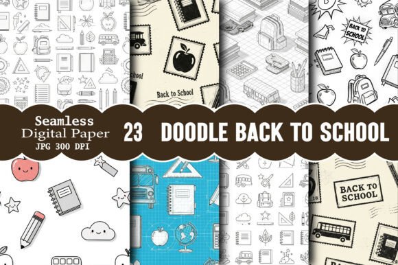 Doodle Back to School Digital Pattern
