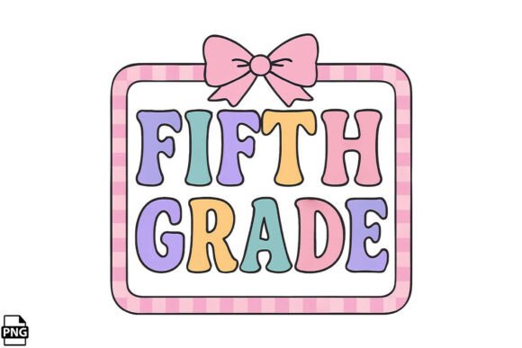 Preppy Back to School Fifth Grade PNG: A Stylish Design for Creative Projects