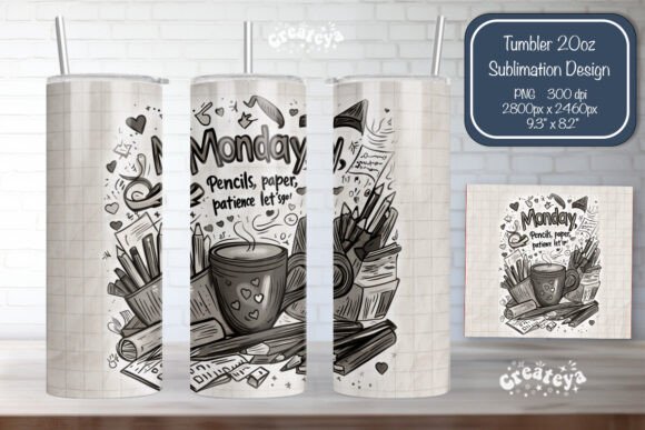 Teacher Tumbler Wrap PNG Back to School